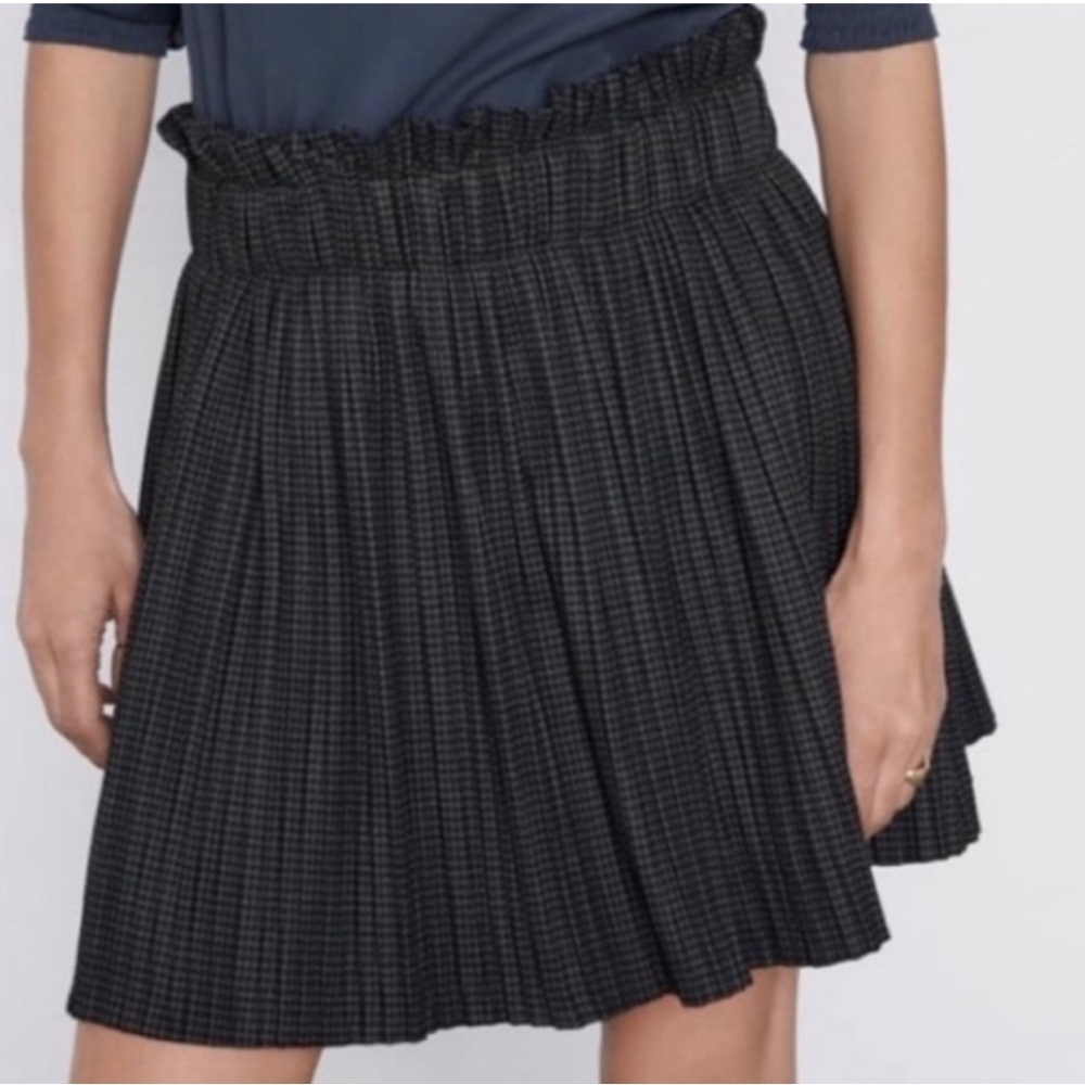Zara Houndstooth Skirt with Shorts Liner
